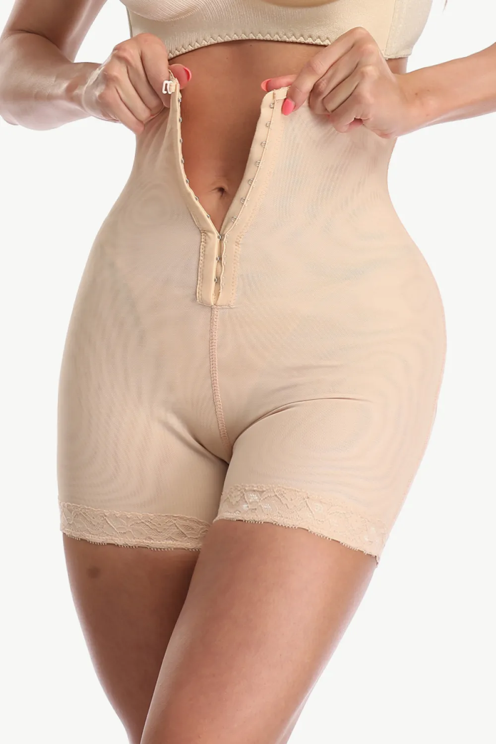 Full Size Hook-and-Eye Shaping Shorts, image 2