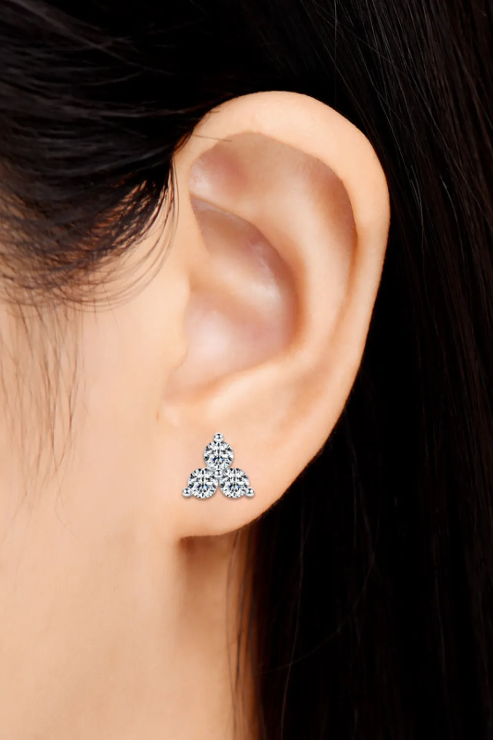 Moissanite 925 Sterling Silver Stud Earrings, image 4