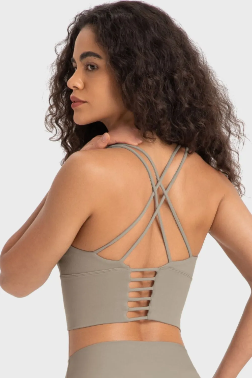 Crisscross Back Ladder Detail Sports Bra, image 9