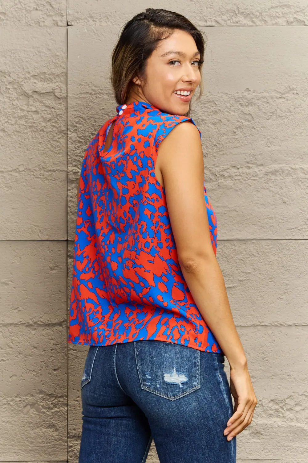 Printed Round Neck Tank Top, image 2