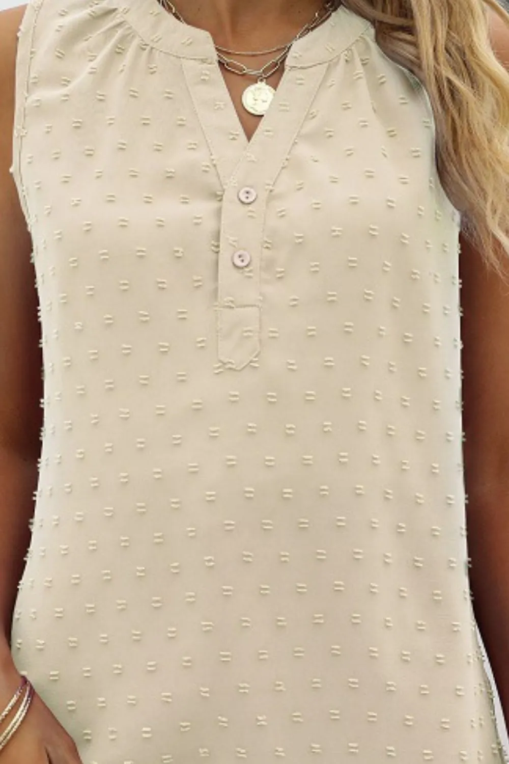 Swiss Dot Notched Neck Tank, image 22