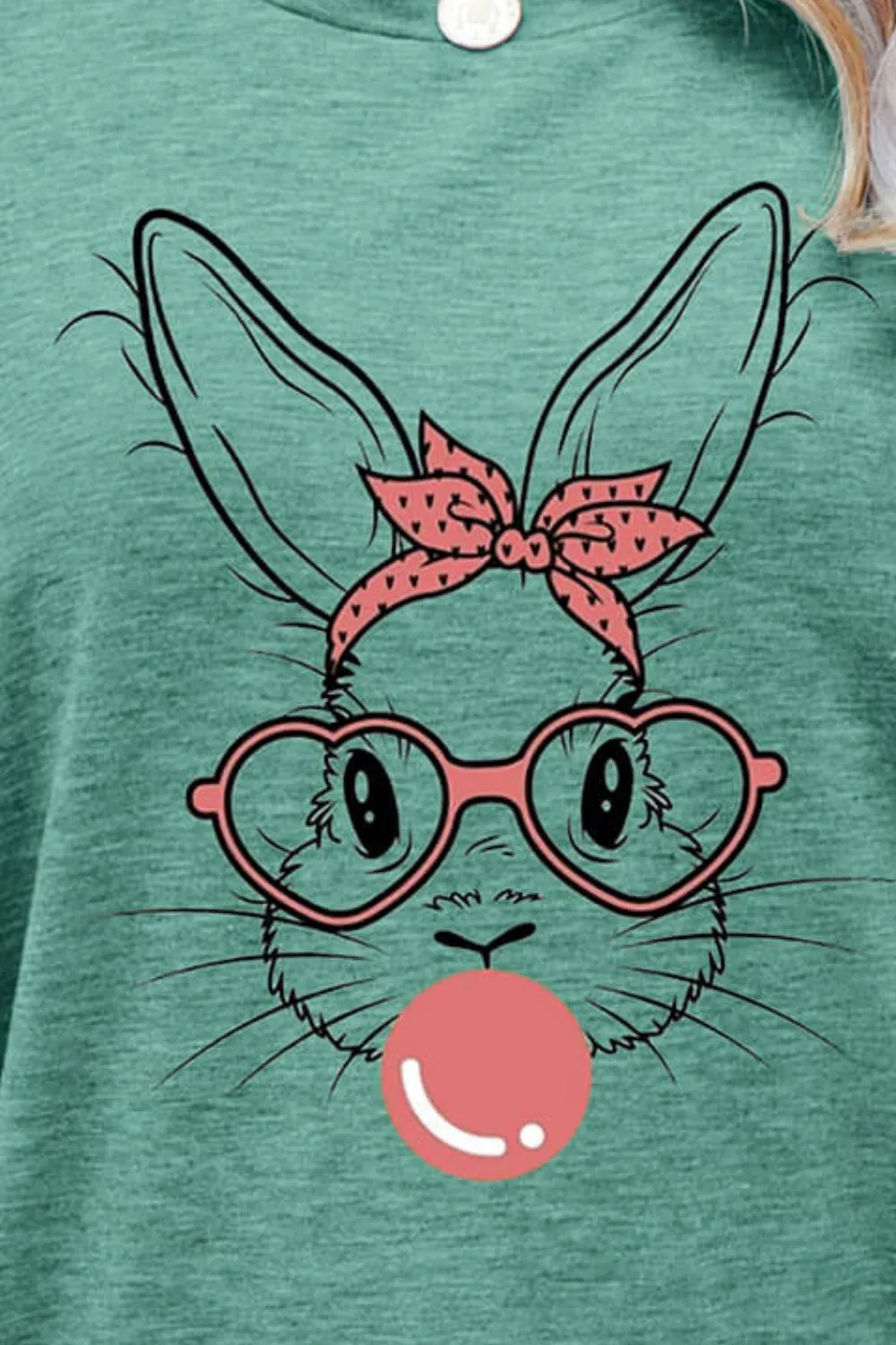 Easter Bunny Graphic Round Neck T-Shirt, image 19