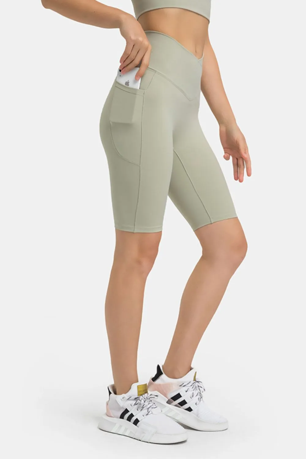 High Waist Biker Shorts with Pockets, image 6