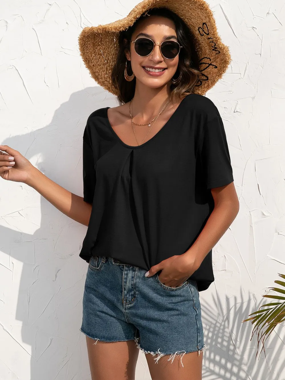 Lace Trim Short Sleeve Top, image 6