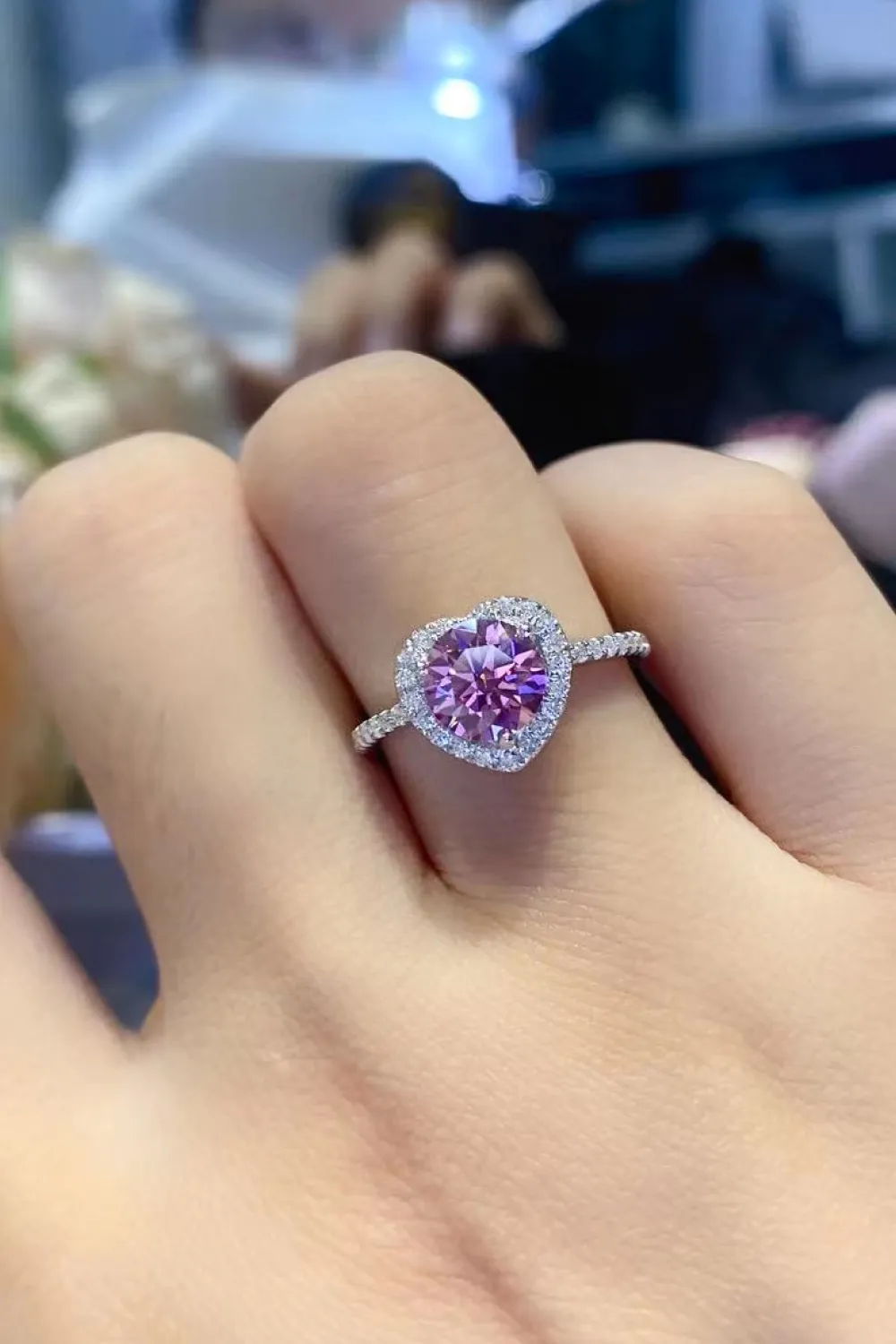 Lifelong Journey 1 Carat Moissanite Heart Ring, image 2