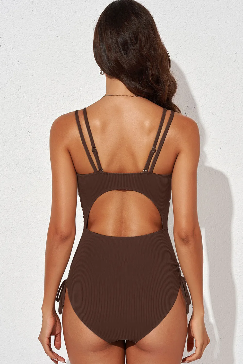Tied Cutout Plunge One-Piece Swimsuit, image 10