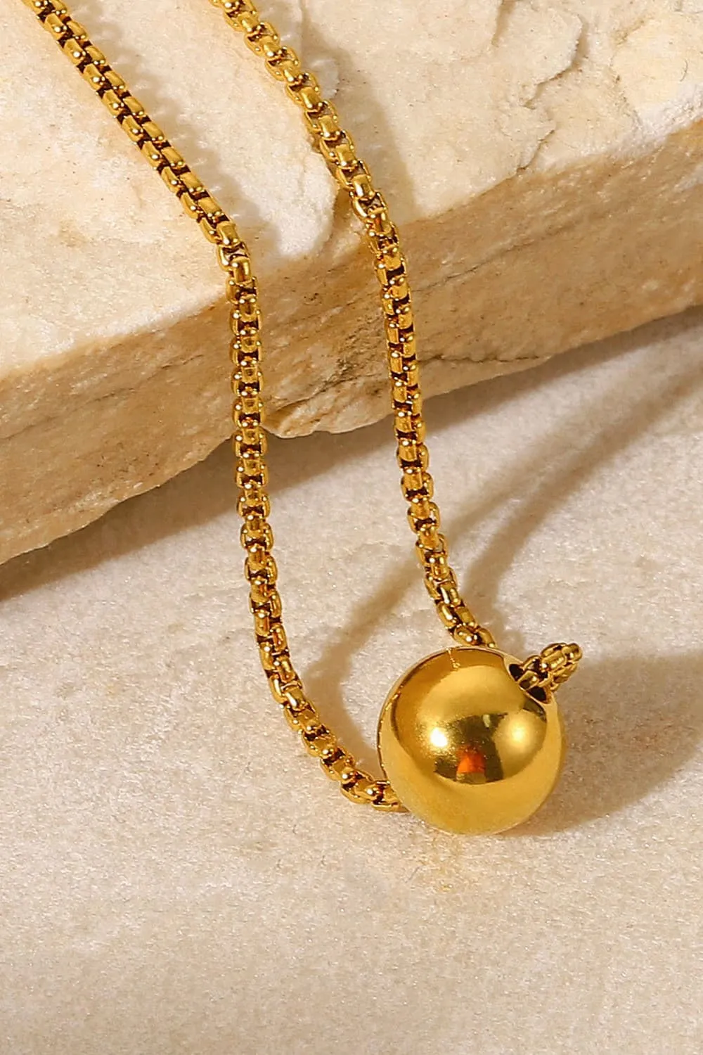 18K Gold-Plated Round Shape Pendant Necklace, image 4