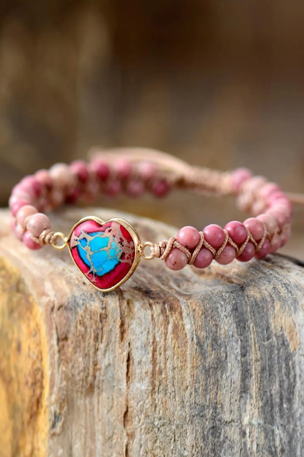 Handmade Heart Shape Natural Stone Bracelet, image 6
