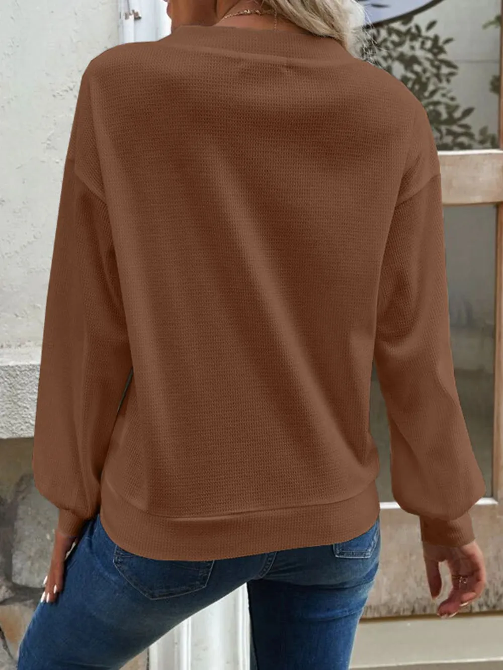 V-Neck Dropped Shoulder Blouse, image 8
