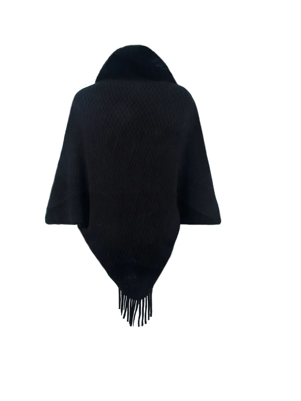 Open Front Fringe Hem Poncho, image 6