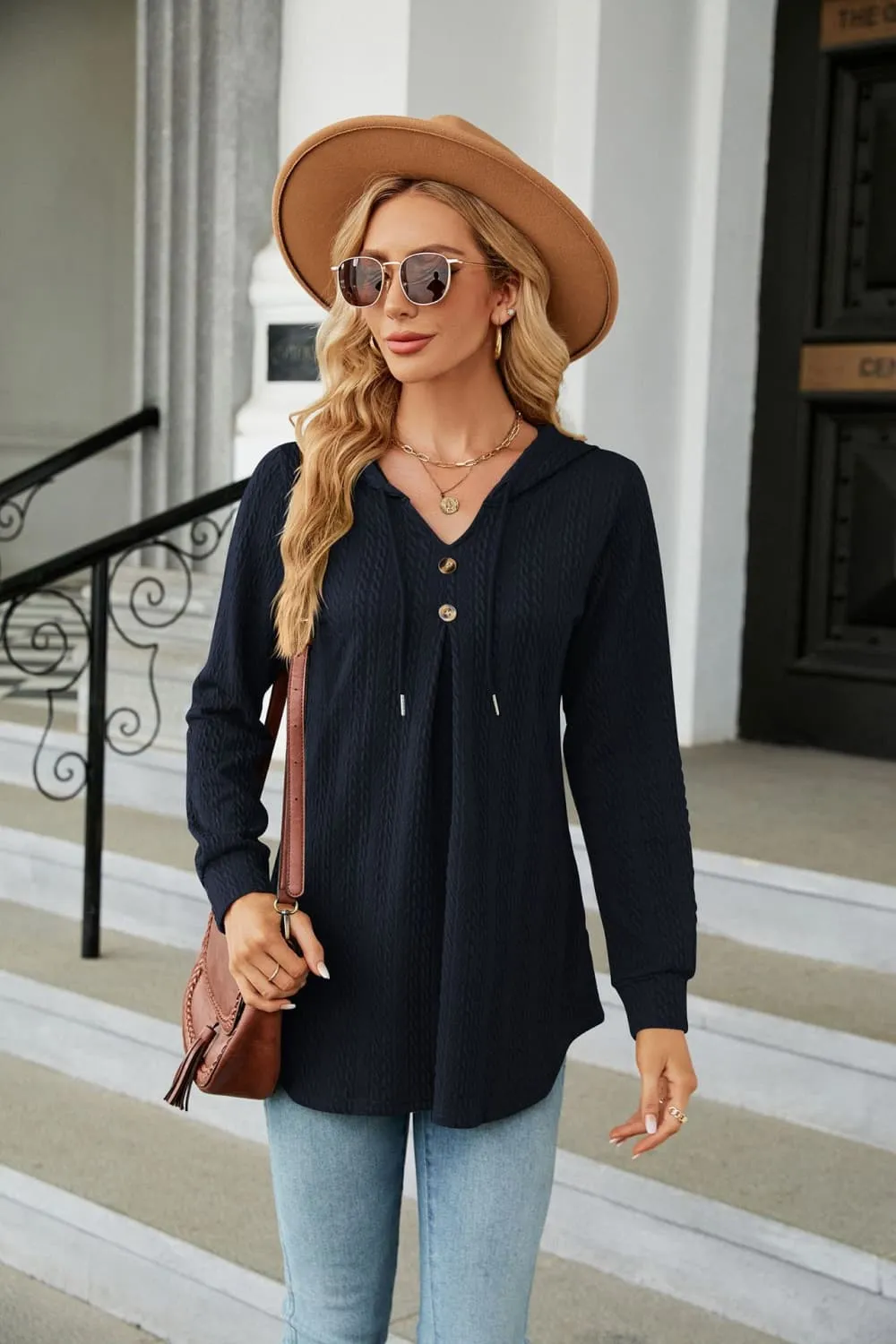 Long Sleeve Hooded Blouse, image 20