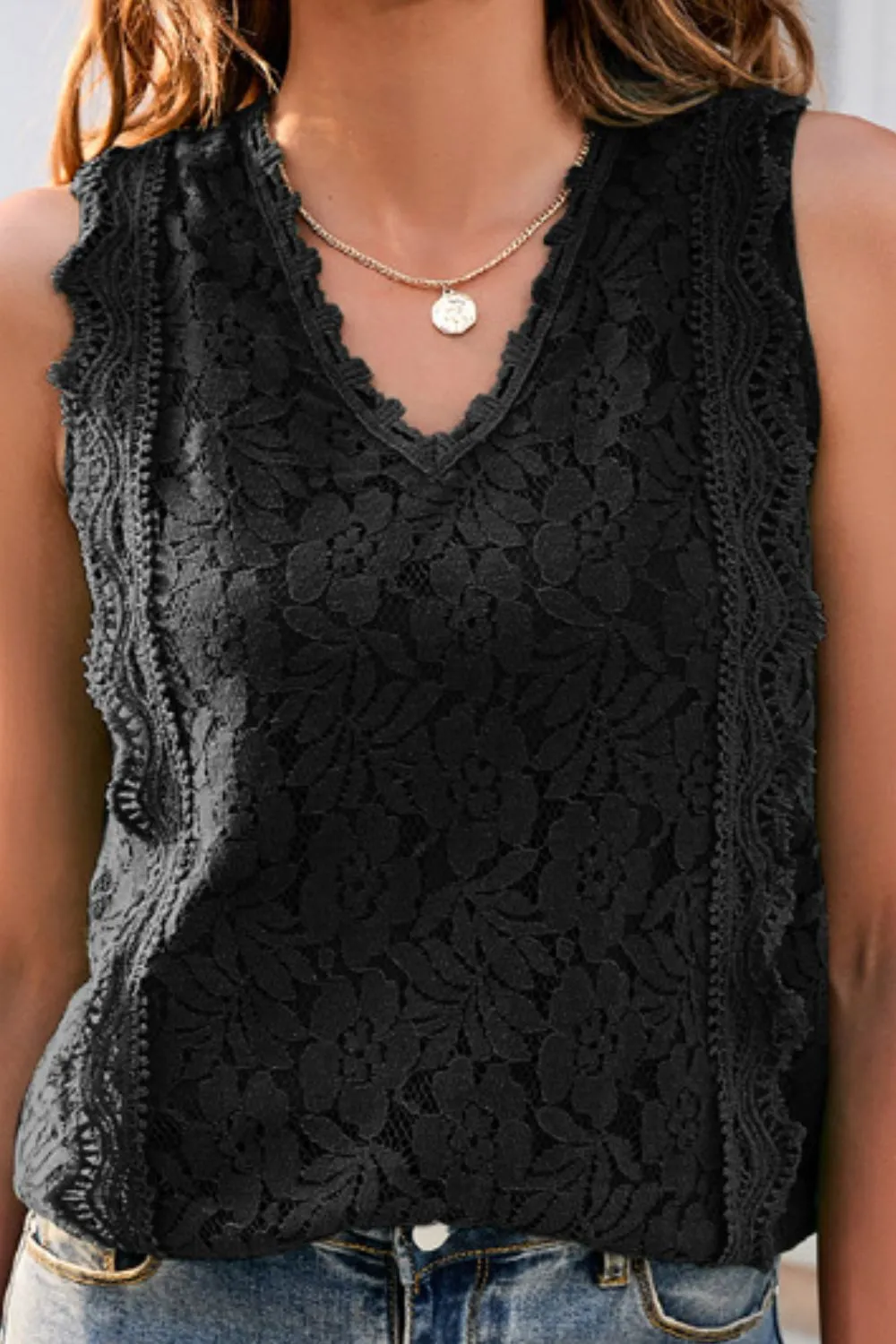 Lace V-Neck Tank, image 11