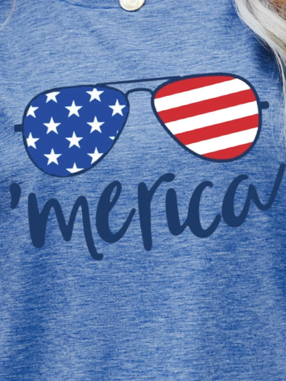 US Flag Glasses Graphic Tee, image 6