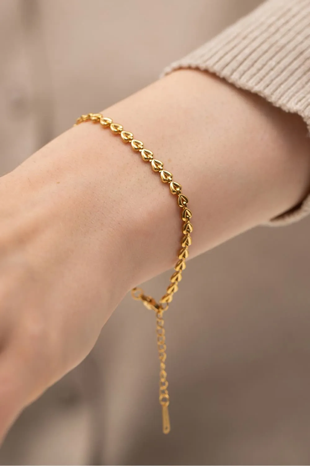 Heart Chain Lobster Clasp Bracelet, image 3