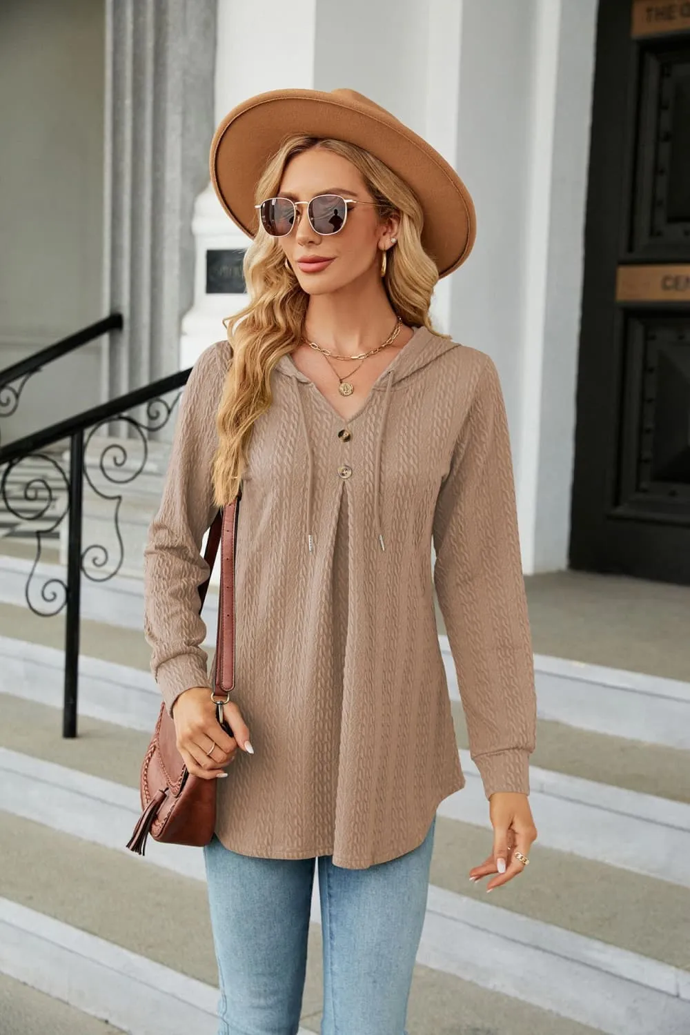 Long Sleeve Hooded Blouse, image 14