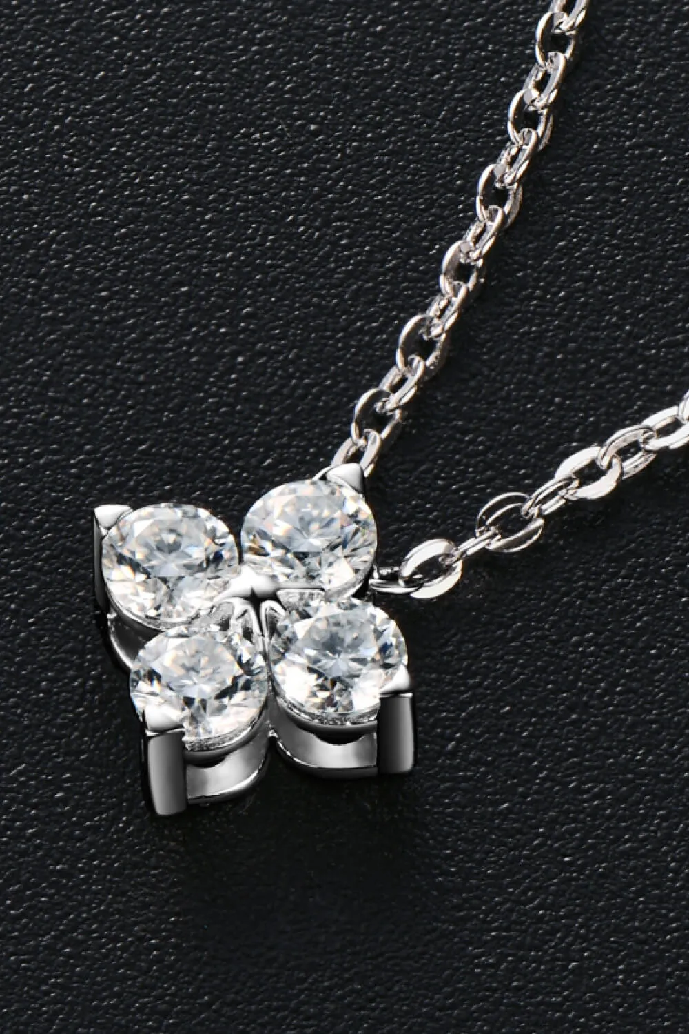 Moissanite Four Leaf Clover Pendant Necklace, image 6