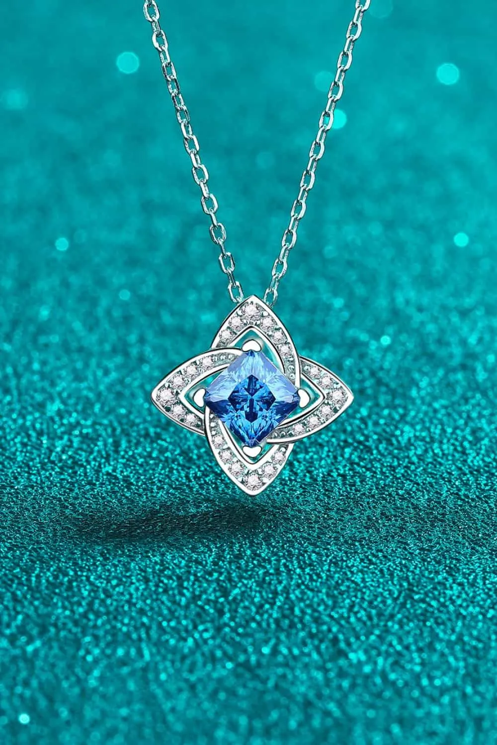 1 Carat Moissanite Floral Pendant Necklace, image 3