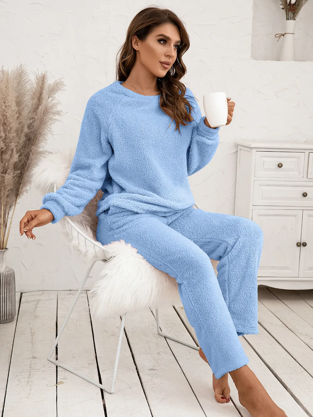 Teddy Long Sleeve Top and Pants Lounge Set, image 13