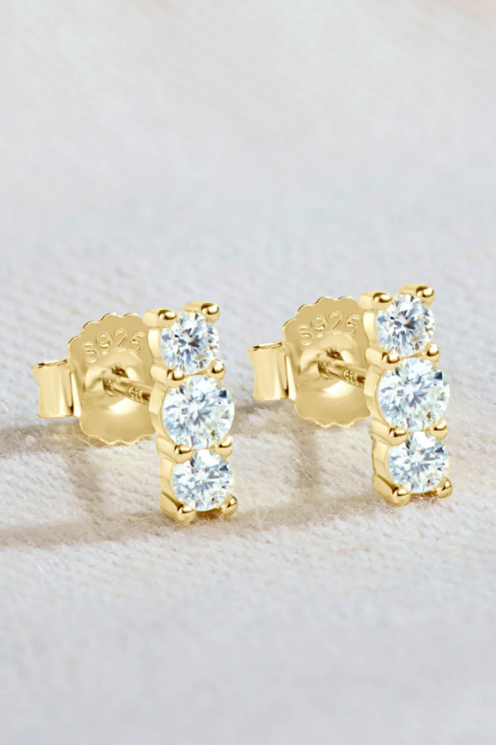 Heartbeat Rhythm 925 Sterling Silver Moissanite Stud Earrings, image 4