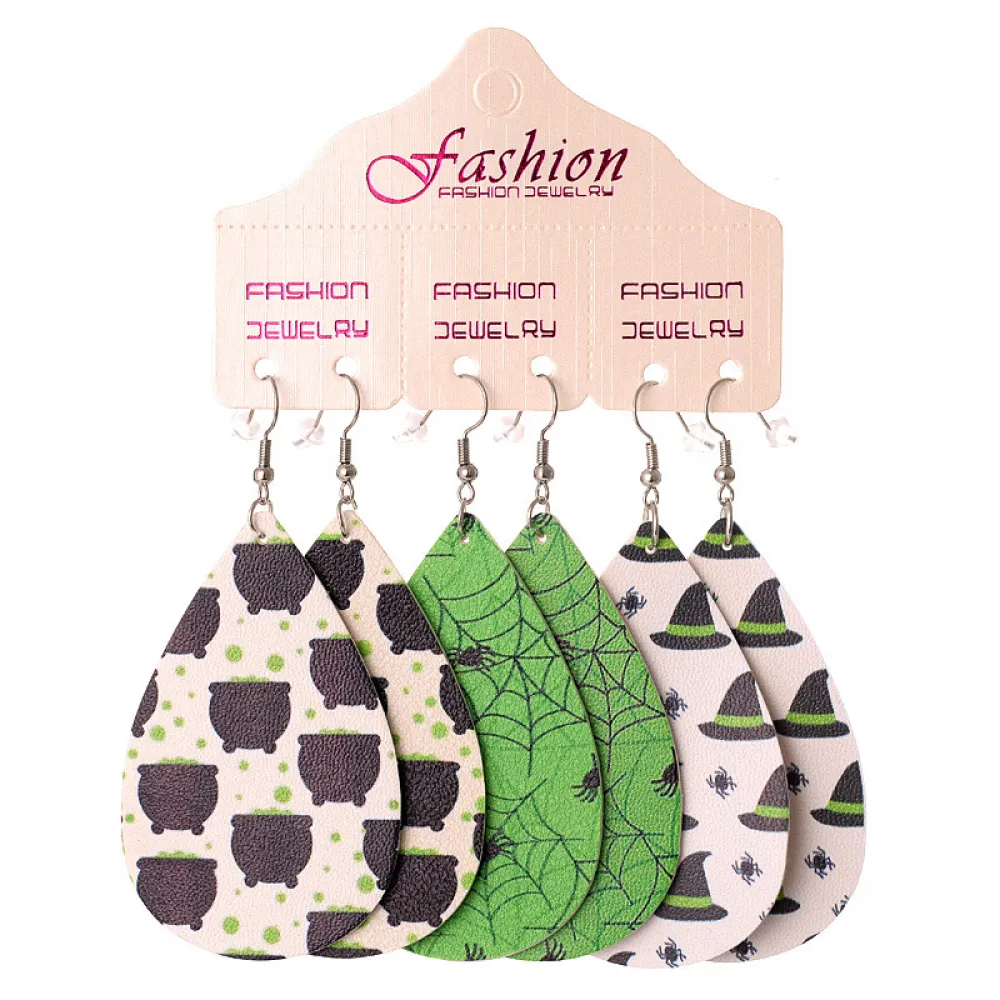 Halloween PU Teardrop Earrings Set, image 5