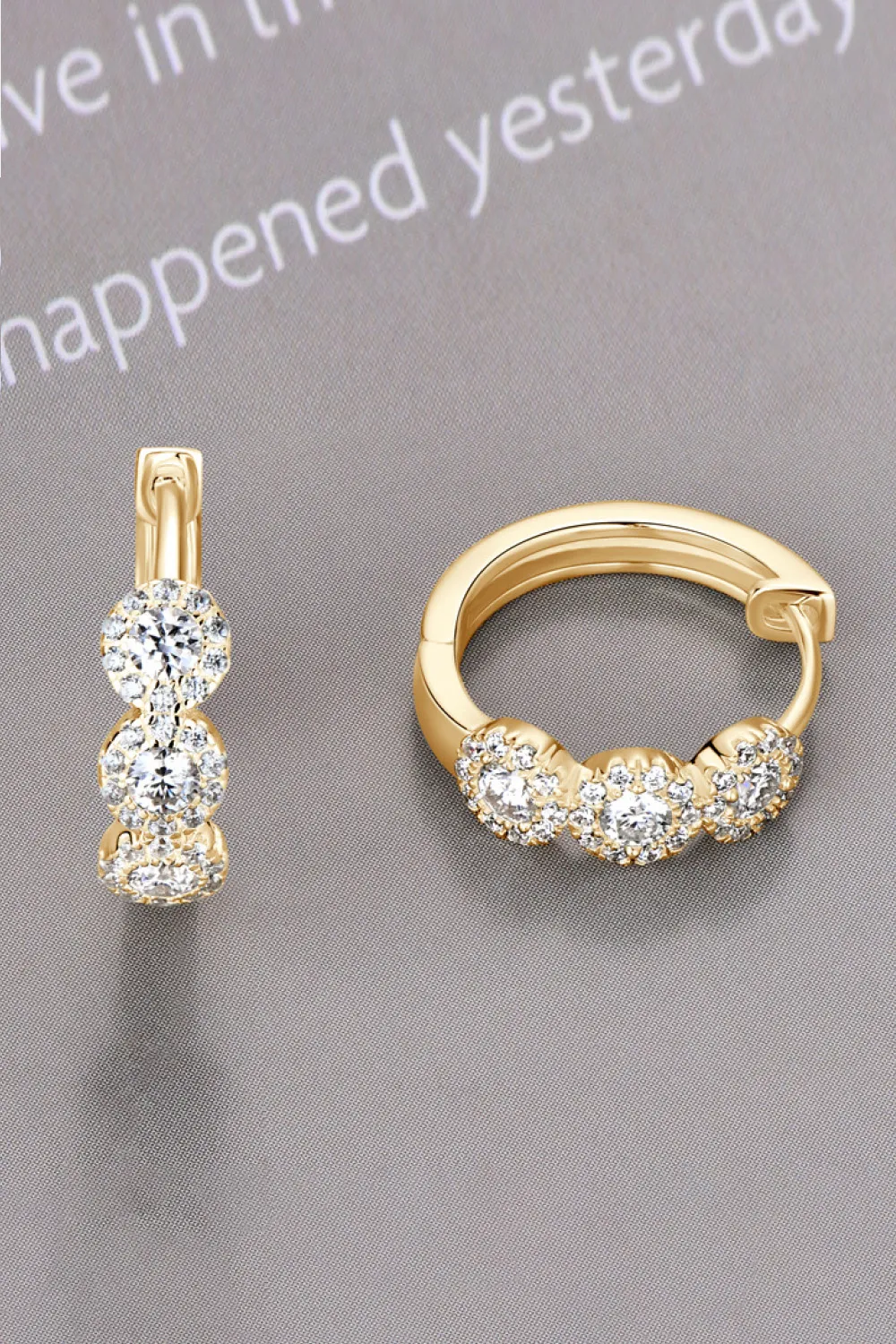 Moissanite 925 Sterling Silver Huggie Earrings, image 3