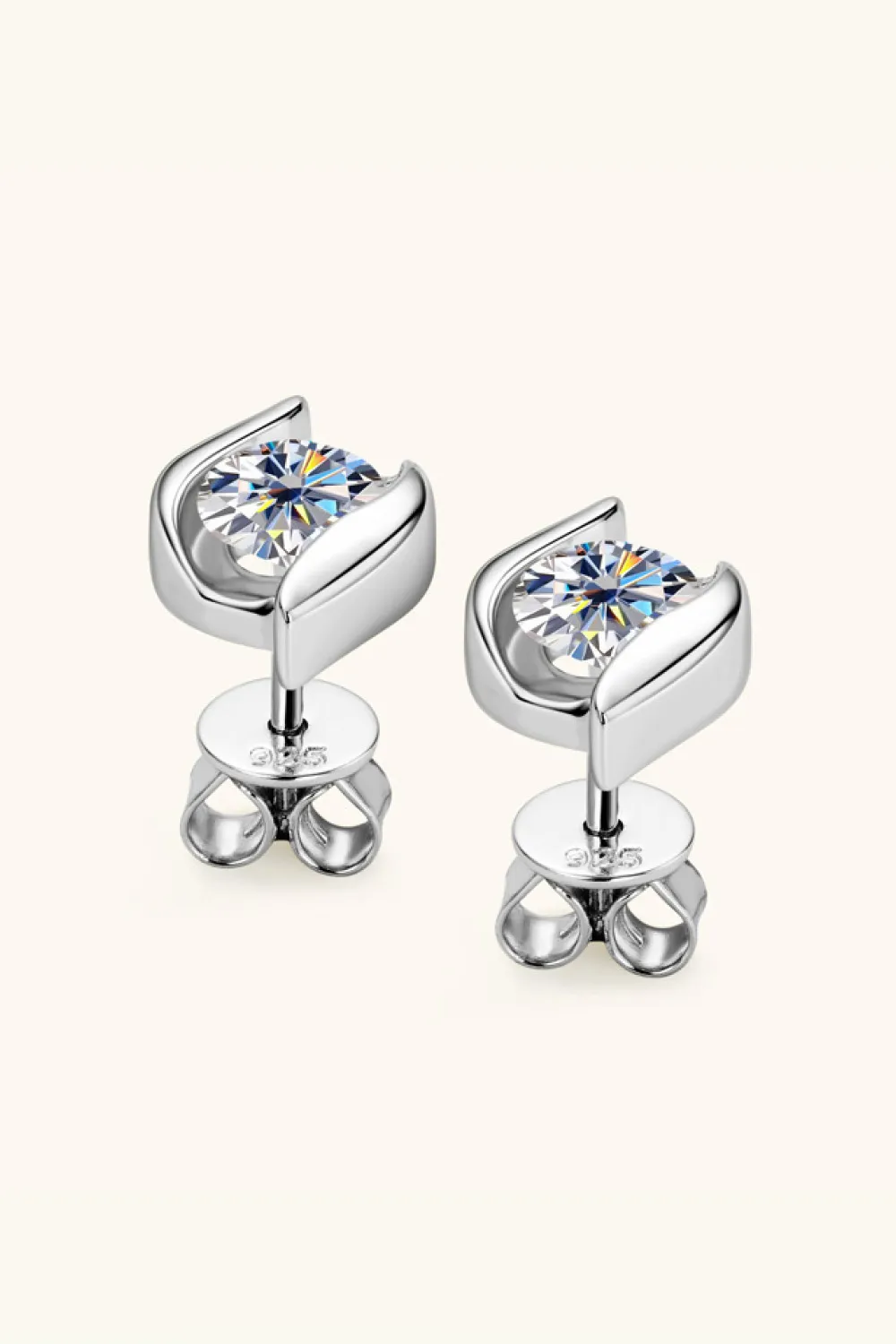 1 Carat Moissanite 925 Sterling Silver Stud Earrings, image 5