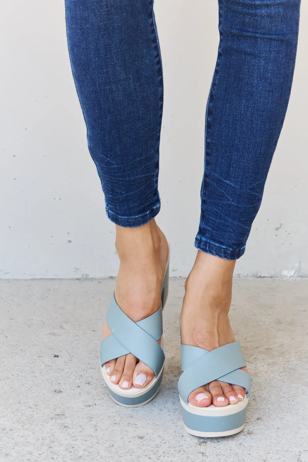 Cherish The Moments Contrast Platform Sandals in Misty Blue, image 2