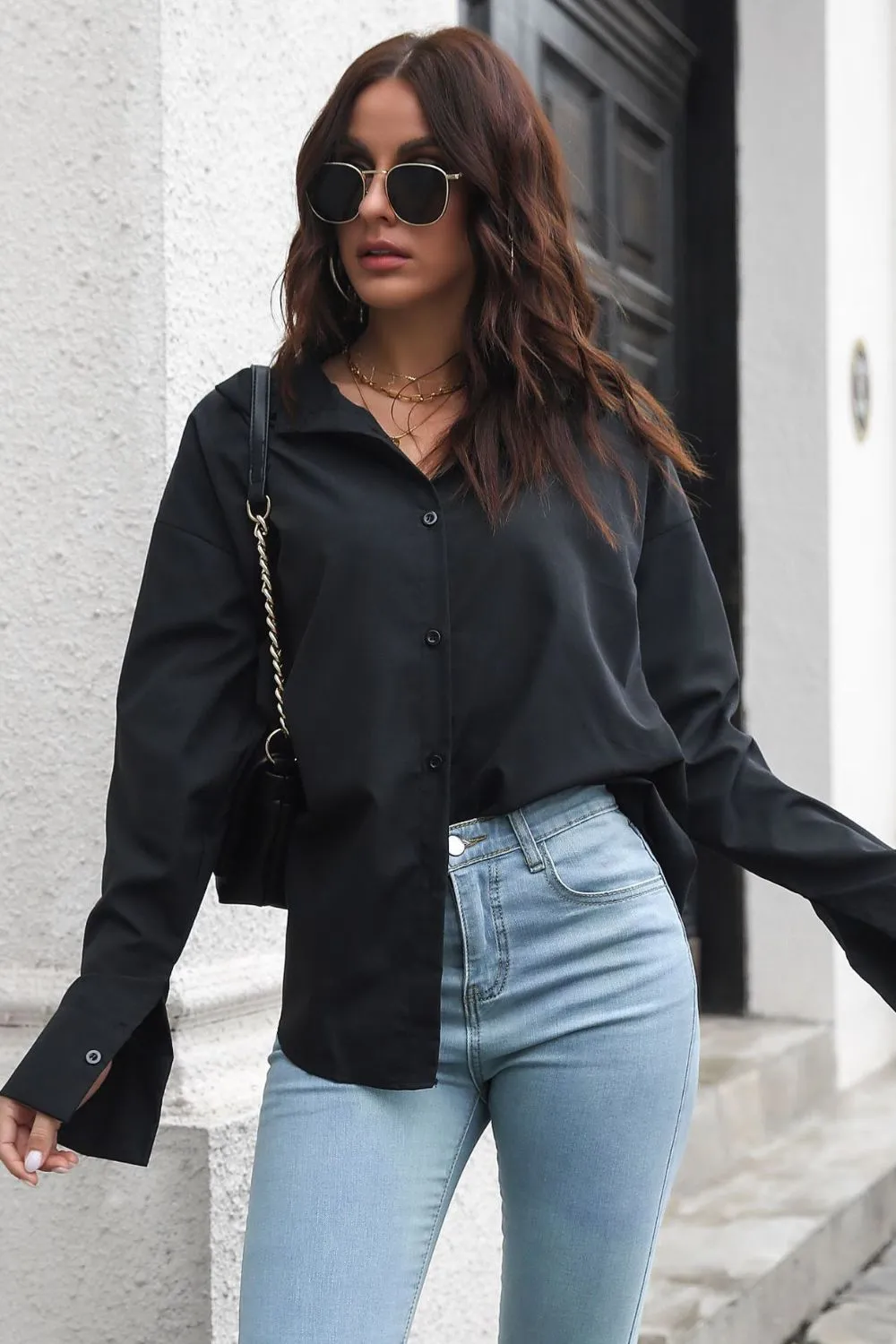 Dropped Shoulder Longline Shirt, image 8
