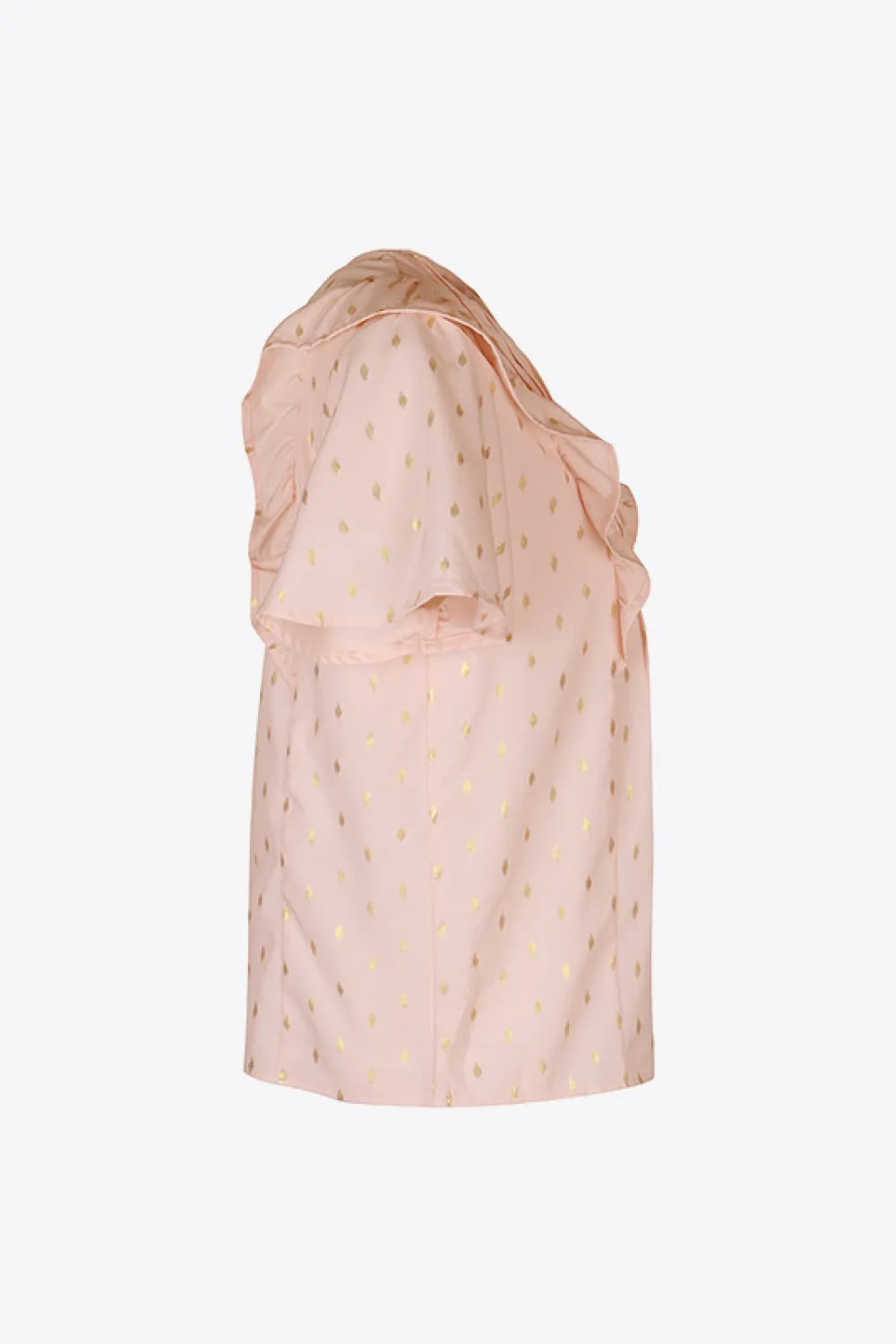 Printed Ruffle Trim Pleated Detail Blouse, image 7
