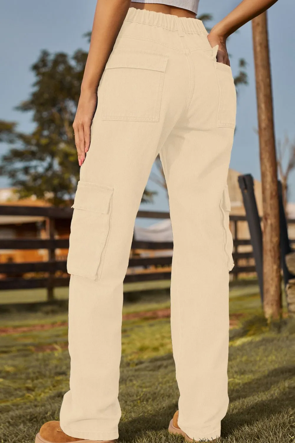 Loose Fit Long Jeans with Pockets, image 8