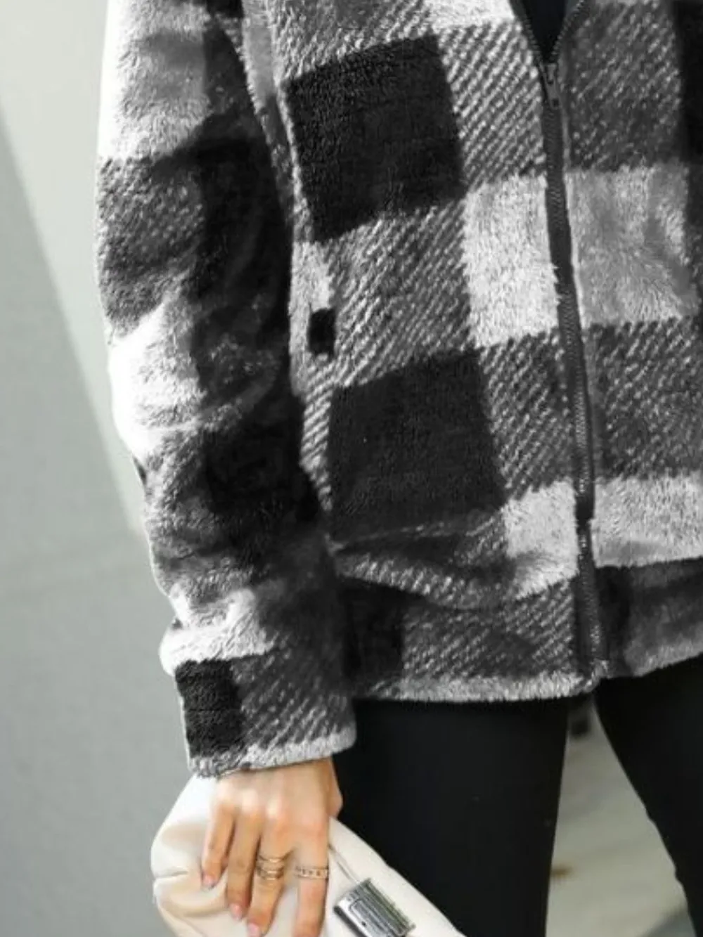 Plaid Zip-Up Collared Jacket, image 6