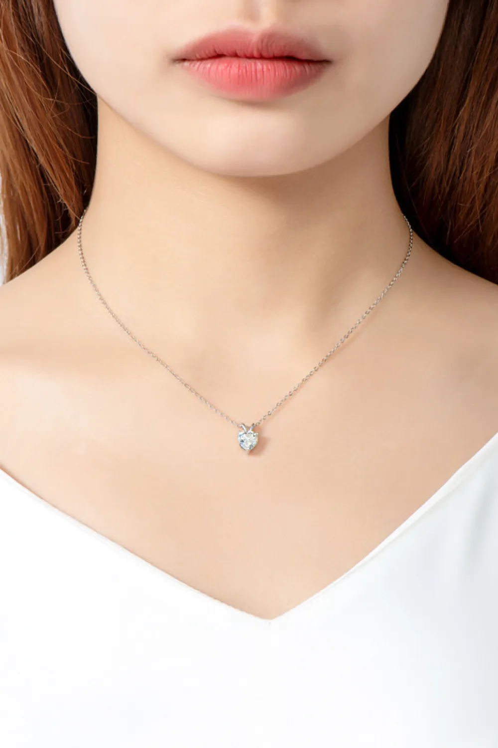 1 Carat Moissanite Heart-Shaped Pendant Necklace, image 5