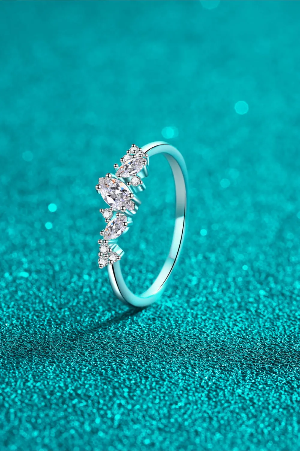 Moissanite Rhodium-Plated Ring, image 4