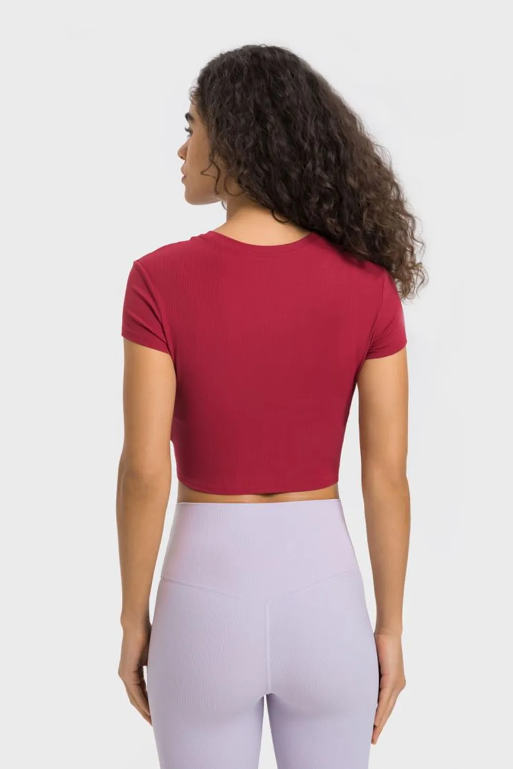 Round Neck Short Sleeve Cropped Sports T-Shirt, image 7