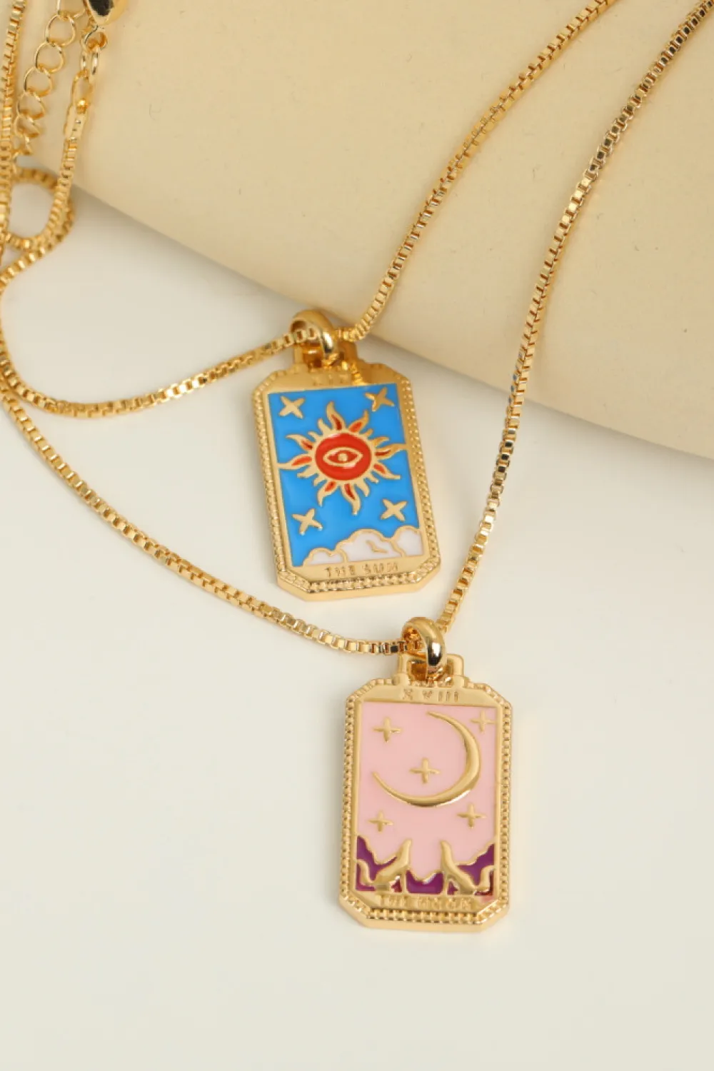 Tarot Card Pendant Copper Necklace, image 2