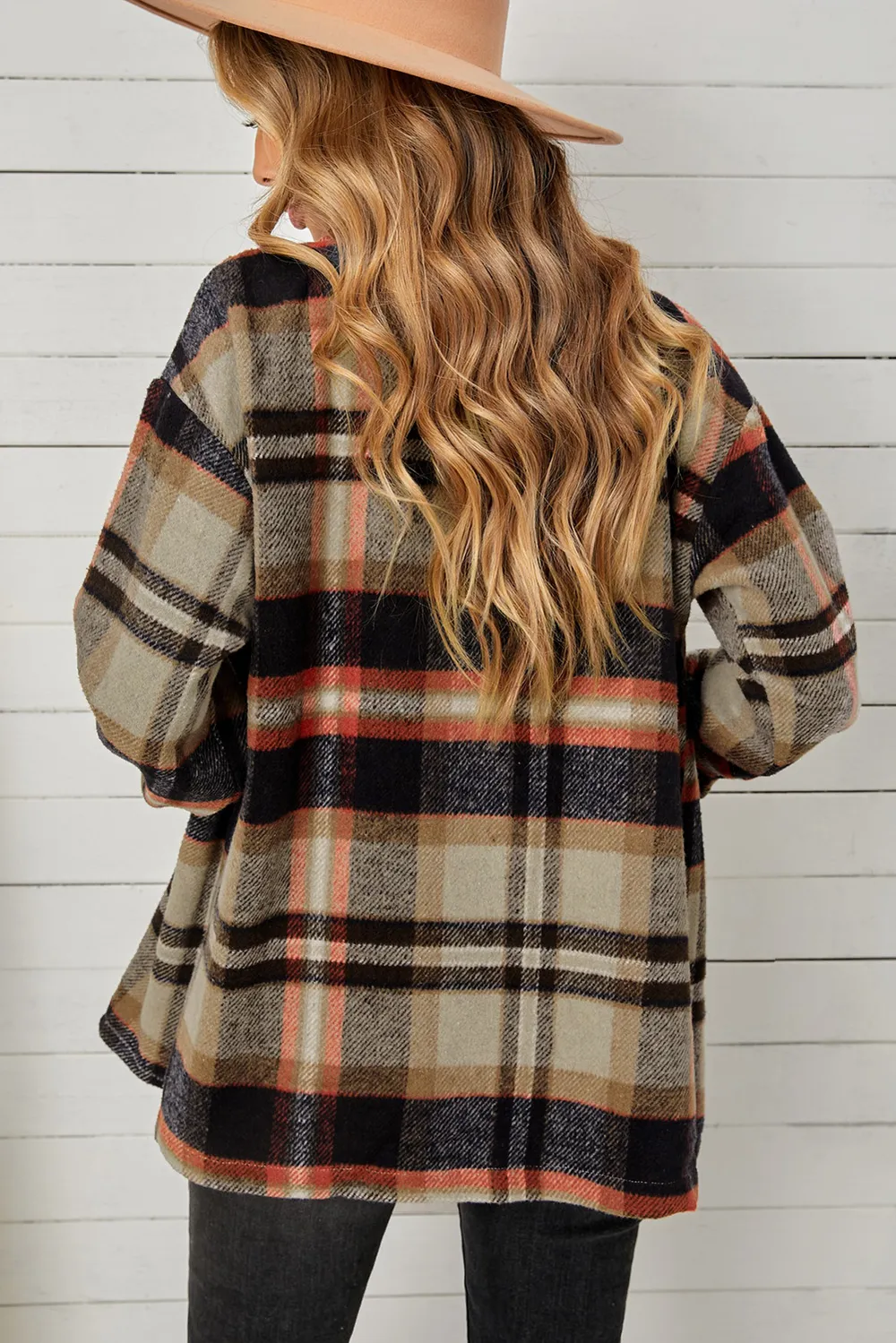 Plaid Pocketed Button Down Shacket, image 6