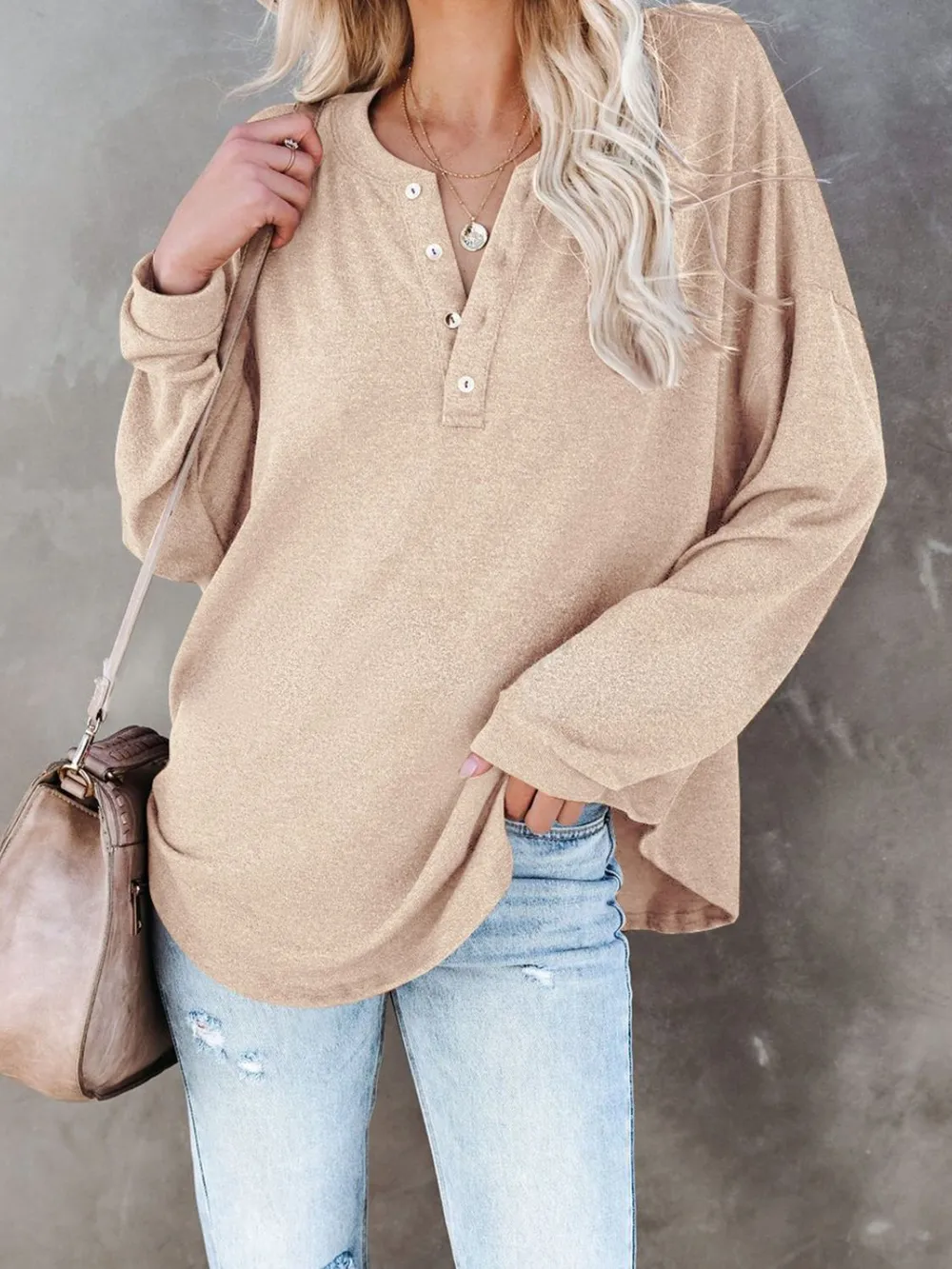 Buttoned Drop Shoulder Top, image 11