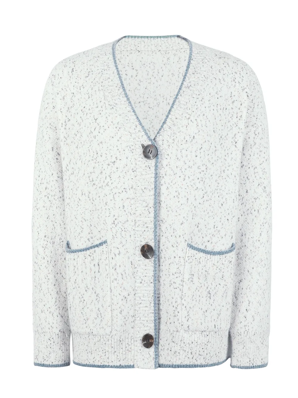 Button Down V-Neck Cardigan with Pockets, image 8