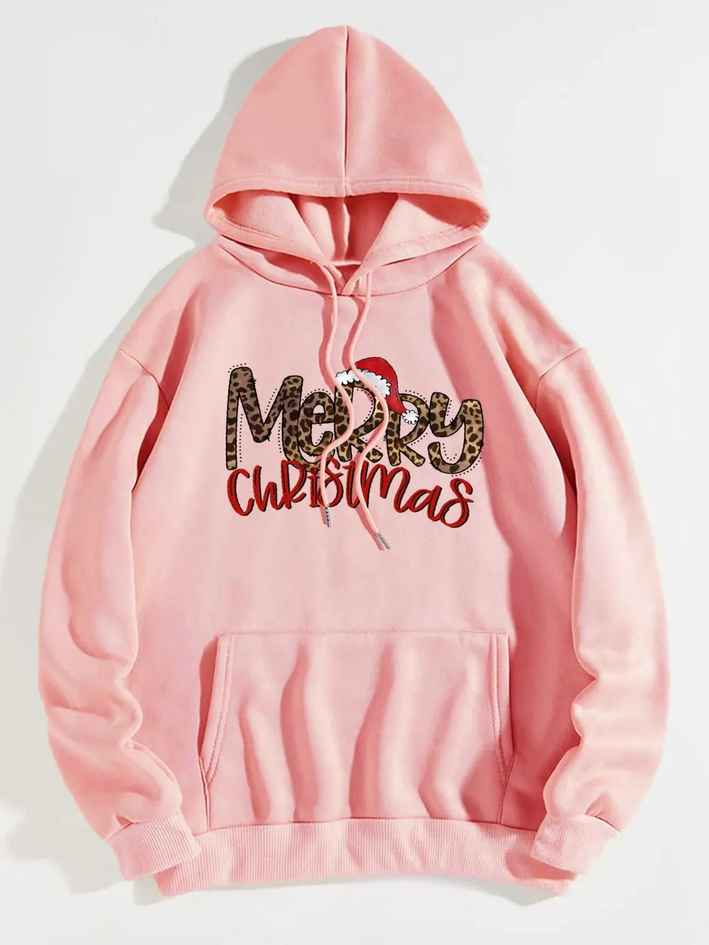 MERRY CHRISTMAS Graphic Drawstring Hoodie, image 2