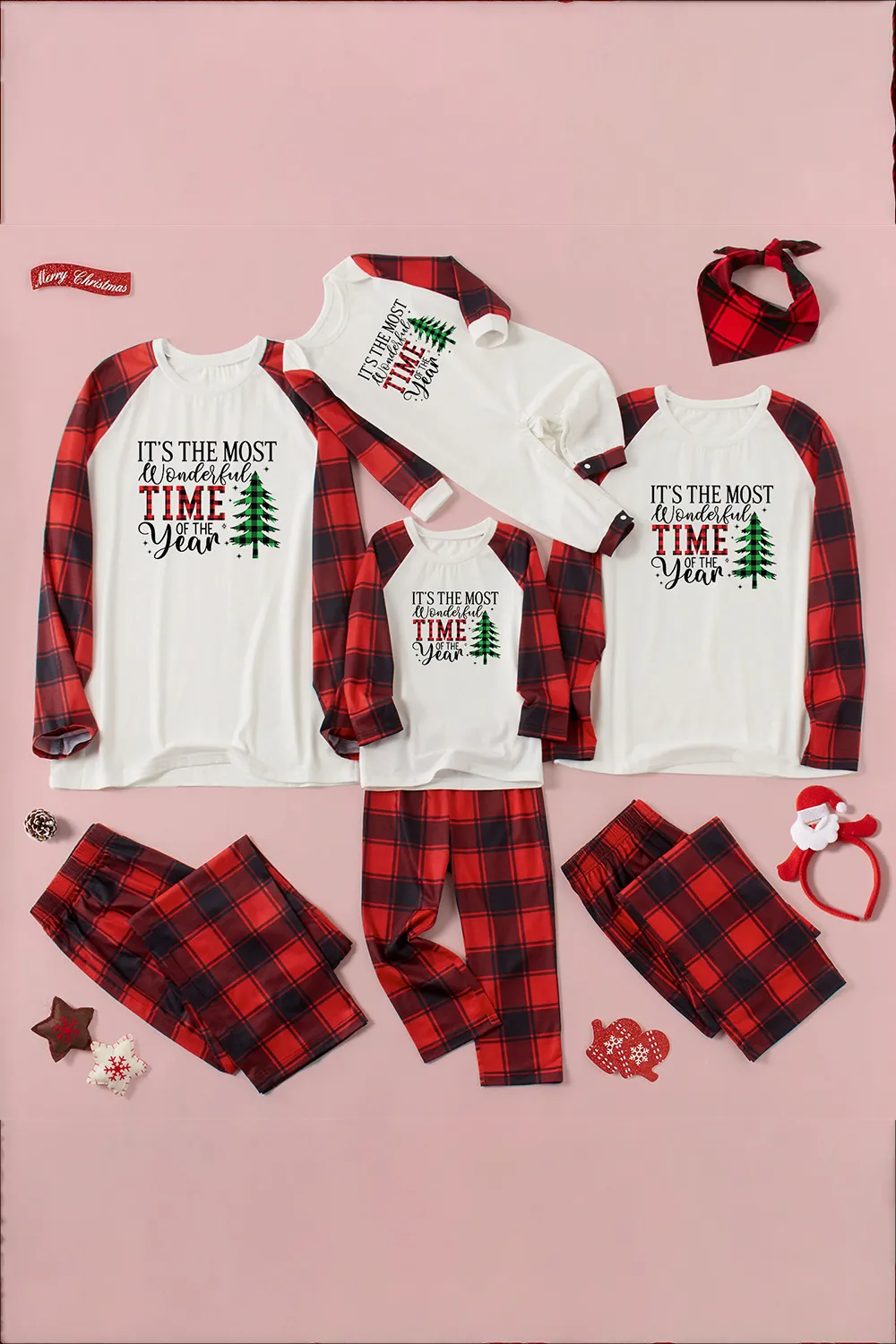 Slogan Graphic Top and Plaid Pants Set, image 4