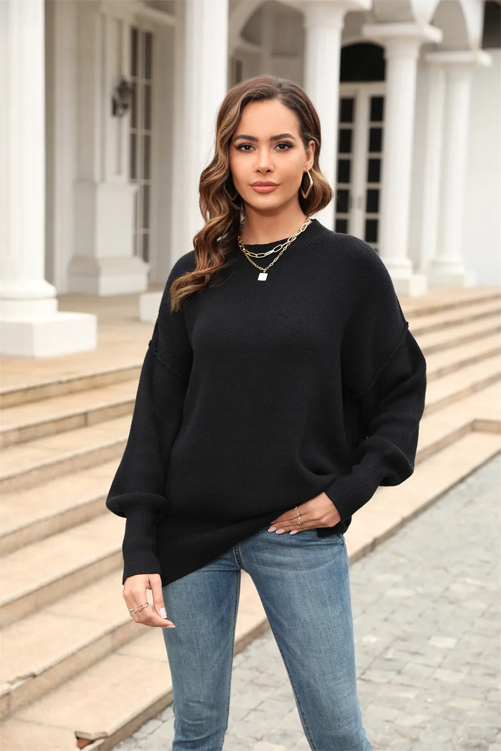 Round Neck Long Sleeve Sweater, image 9