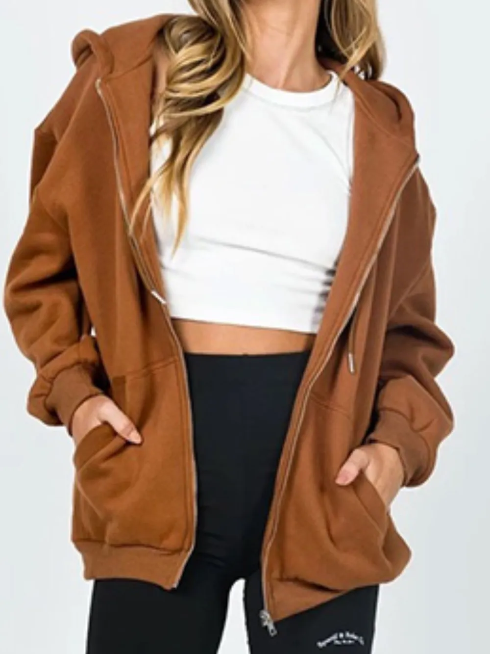 Zip-Up Drawstring Hoodie, image 10