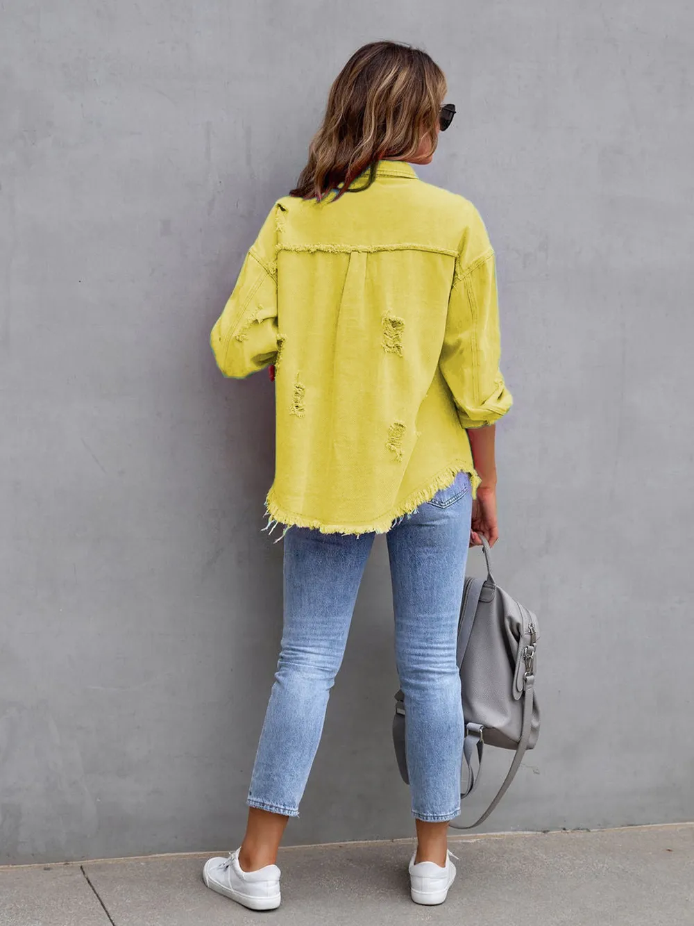 Distressed Drop Shoulder Denim Jacket, image 23