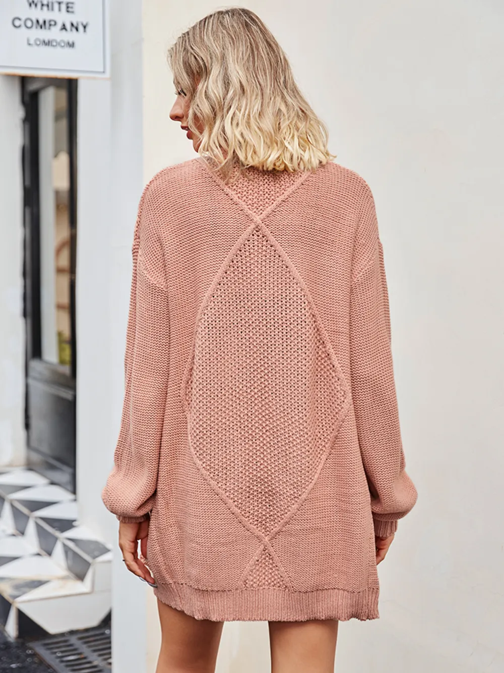 Cable-Knit Long Sleeve Cardigan, image 3