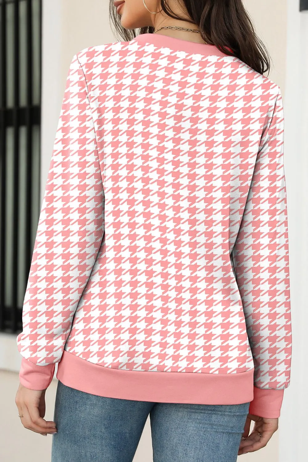 Printed Round Neck Long Sleeve Sweatshirt, image 5