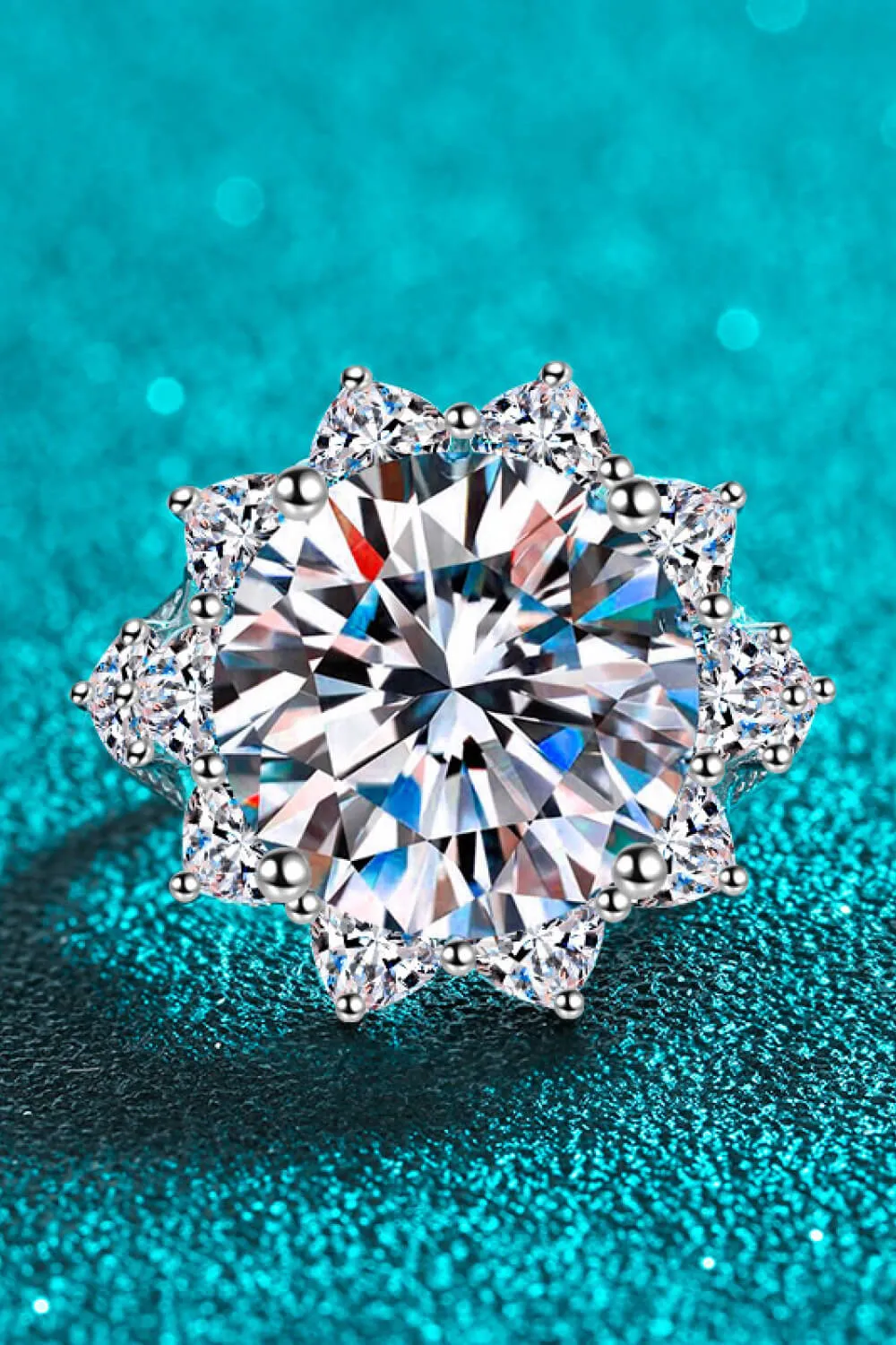 10 Carat Moissanite Flower-Shaped Ring, image 5