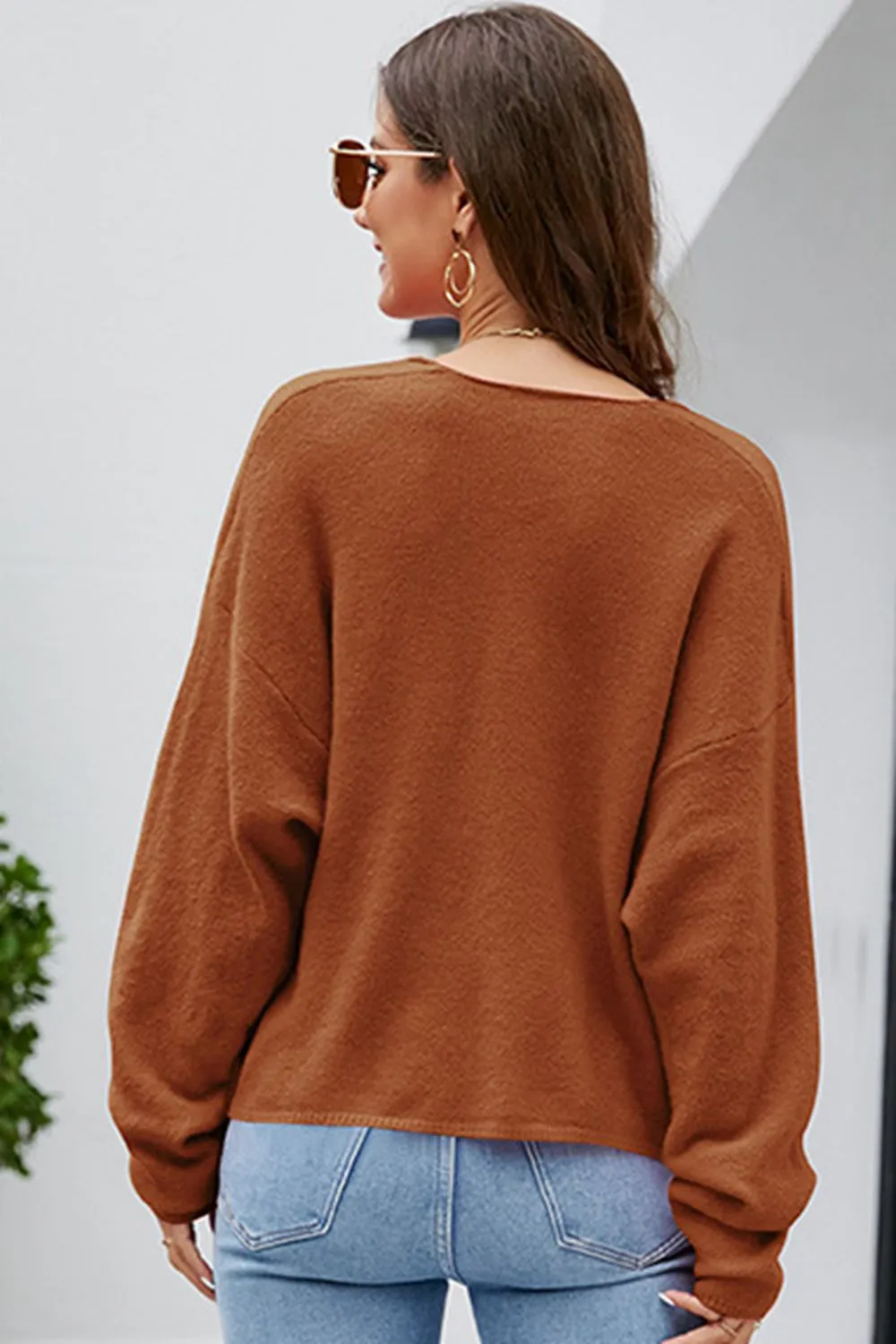 V-Neck Center Seam Sweater, image 6