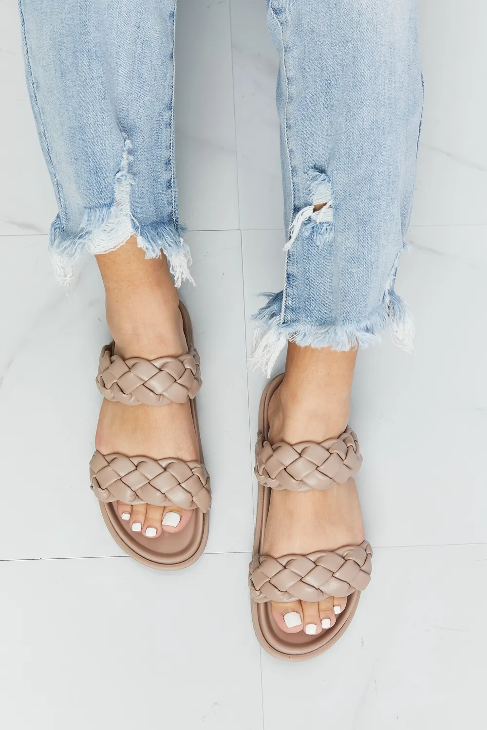 Braided Open Toe Slippers