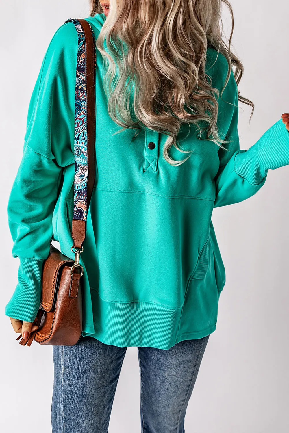 Quarter-Snap Dropped Shoulder Hoodie, image 28
