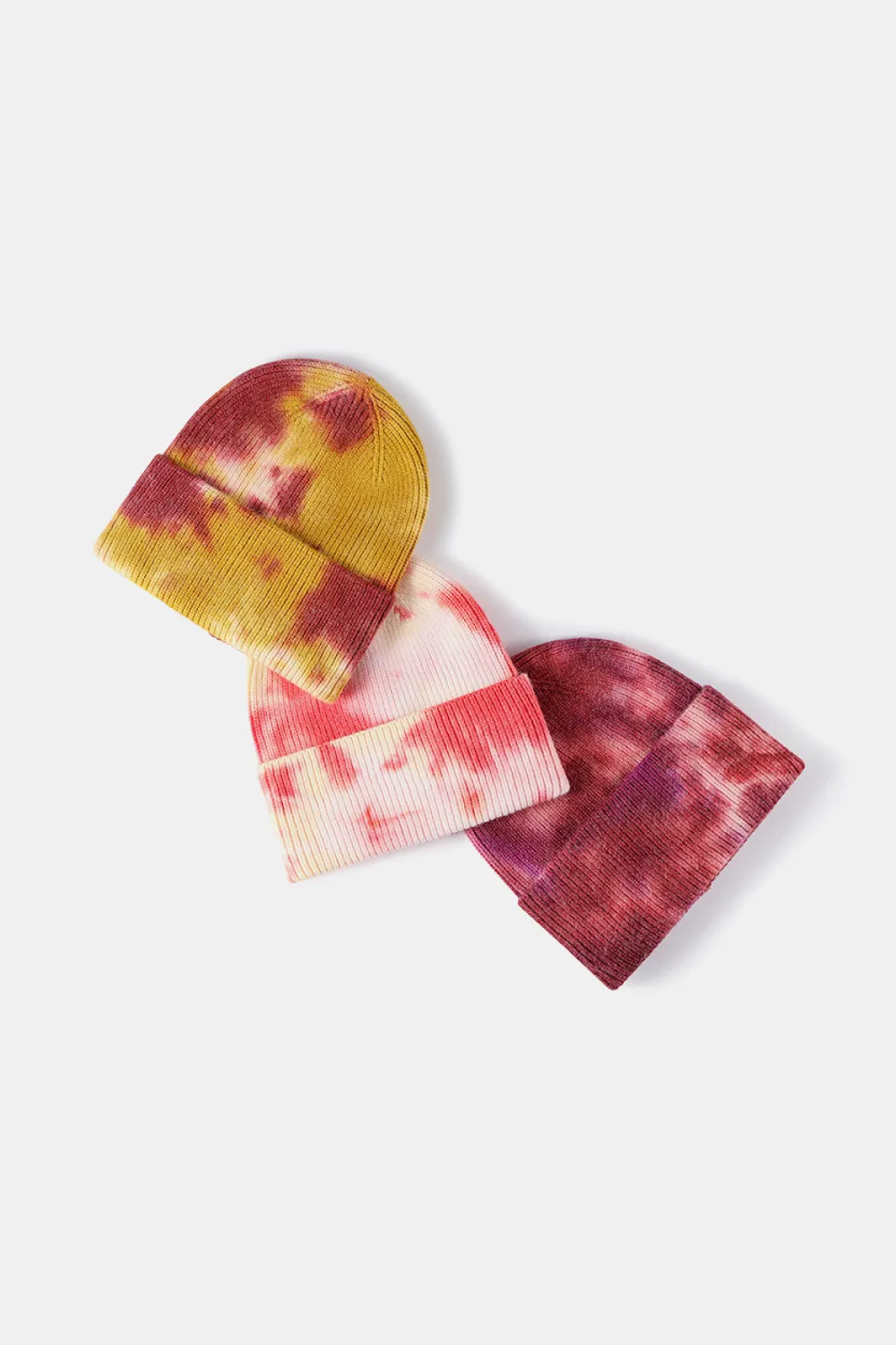 Tie-Dye Cuffed Rib-Knit Beanie Hat, image 36